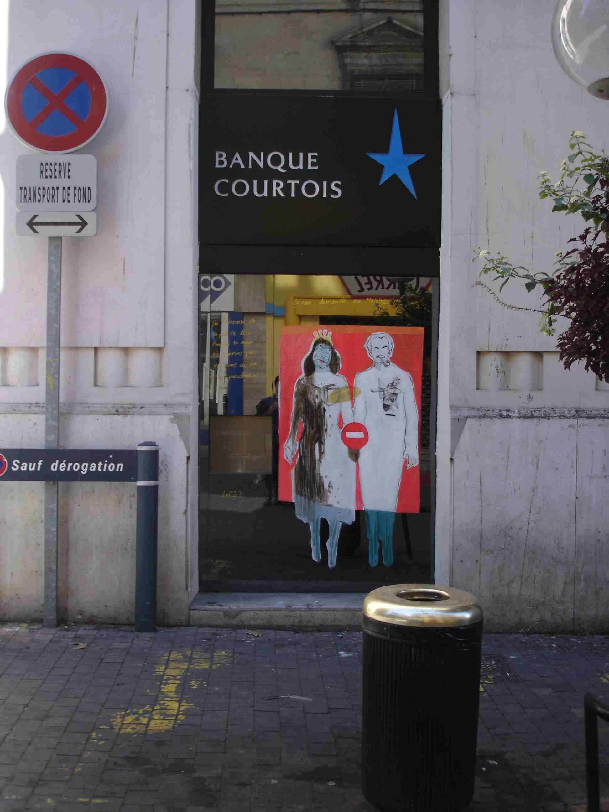 Œuvre éphémère - Technique mixte sur verre - Dans le cadre de la “Commémoration de G.Brassens“ Sète