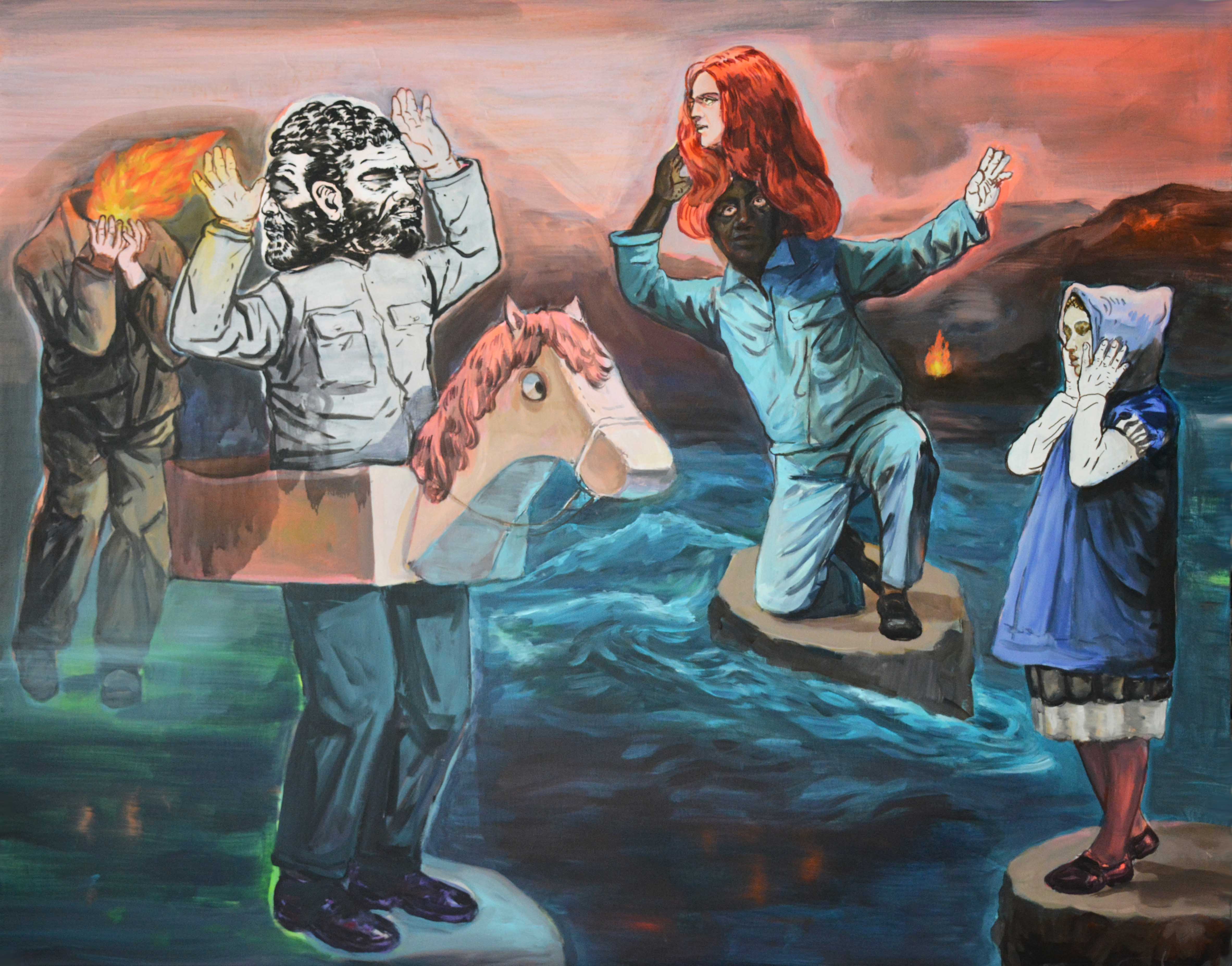 Le théâtre des dissonances- Technique mixte sur toile 130x162- 2025